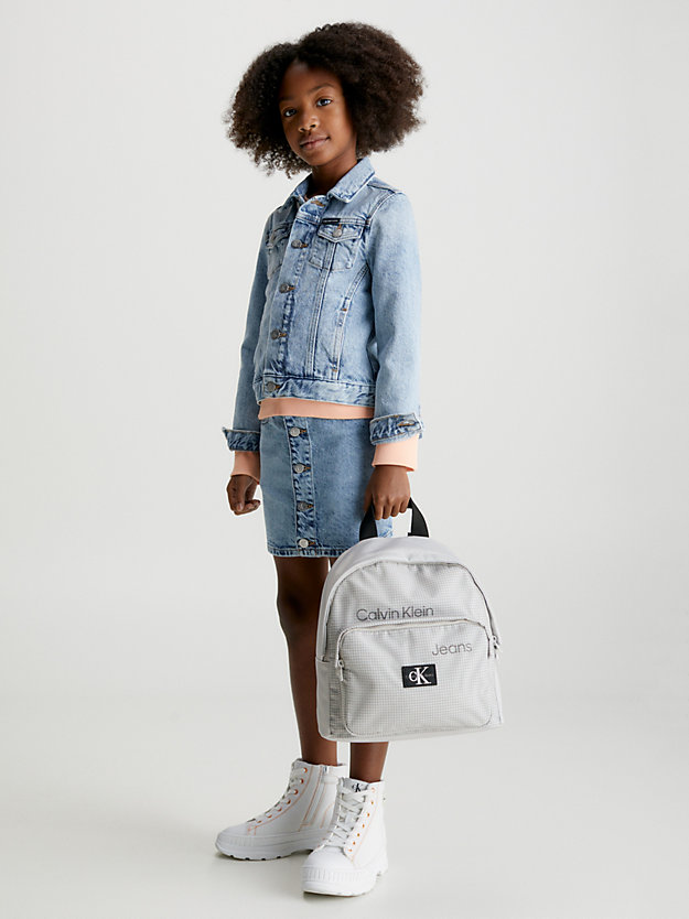 ghost grey kids recycled polyester backpack for kids unisex calvin klein jeans