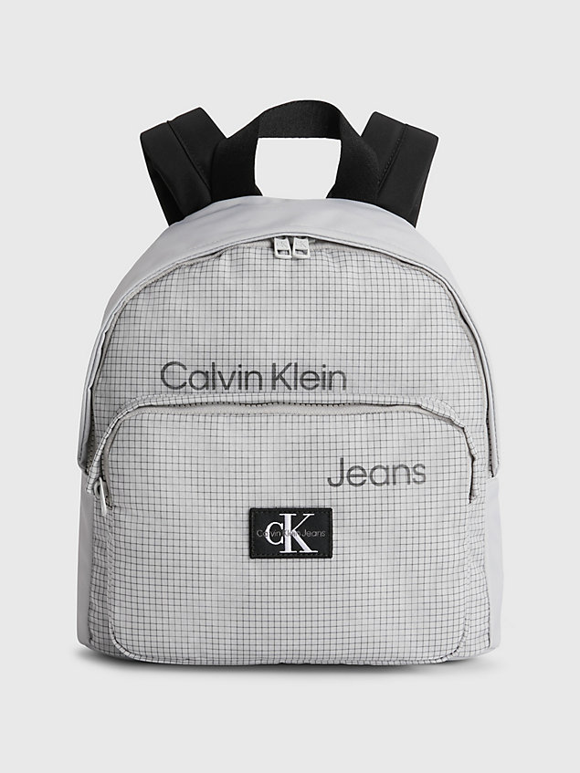 grey kids recycled polyester backpack for kids unisex calvin klein jeans