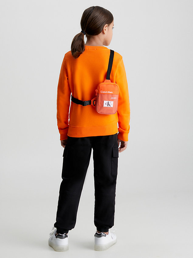 orange kids logo crossover bag for kids unisex calvin klein jeans
