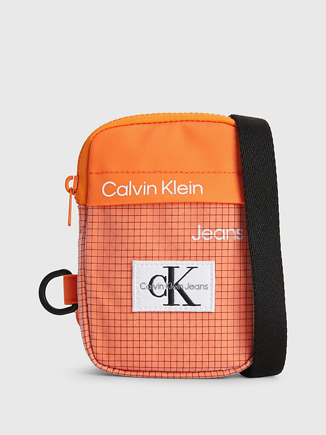 sac bandoulière avec logo pour enfant orange pour kids unisex calvin klein jeans