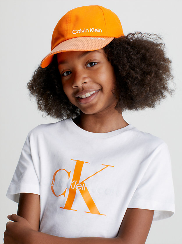 vibrant orange kids logo cap for kids unisex calvin klein jeans