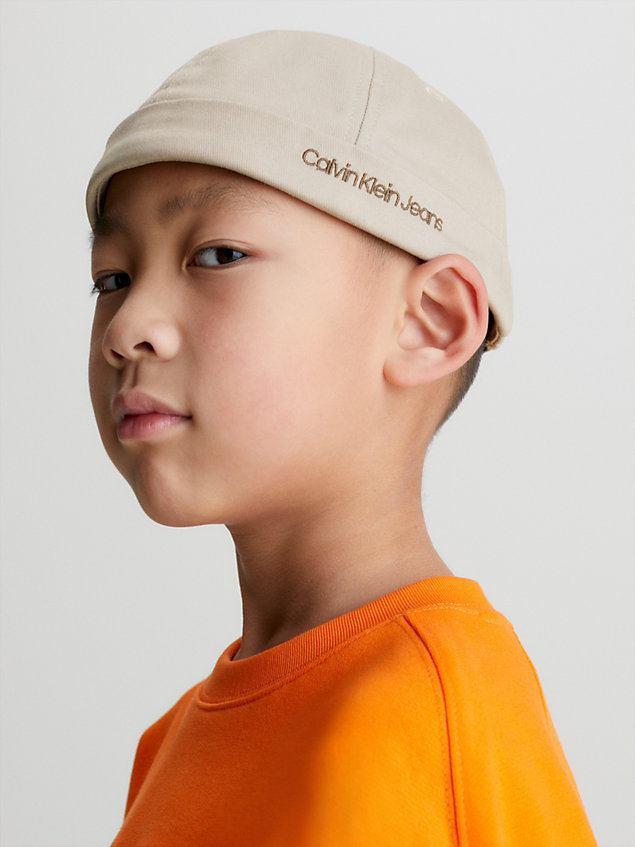 beige kids fisherman's cap for kids unisex calvin klein jeans