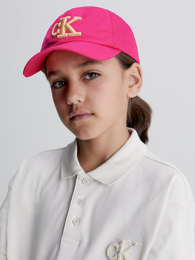 pink kids logo cap for kids unisex calvin klein jeans