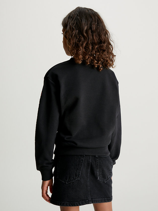black unisex organic cotton sweatshirt for kids unisex calvin klein jeans