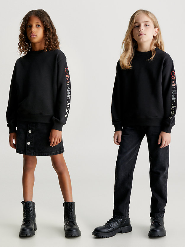 ck black unisex organic cotton sweatshirt for kids unisex calvin klein jeans