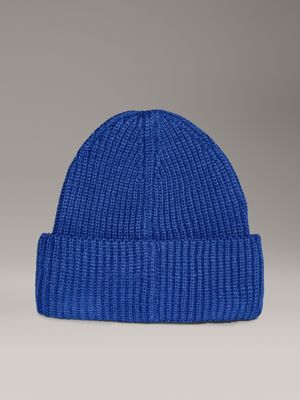 pigment blue kids' ribbed beanie for kids gender inclusive calvin klein jeans