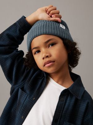 jadeite kids' ribbed beanie for kids gender inclusive calvin klein jeans