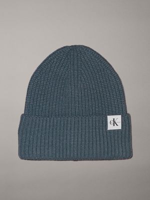 grey kids' ribbed beanie for kids gender inclusive calvin klein jeans