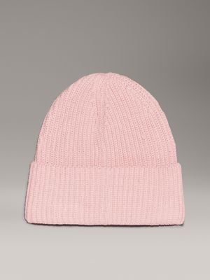 peach whip kids' ribbed beanie for kids gender inclusive calvin klein jeans