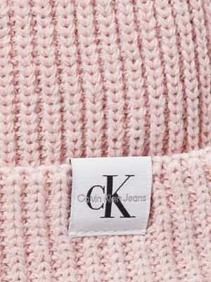 peach whip kids' ribbed beanie for kids gender inclusive calvin klein jeans