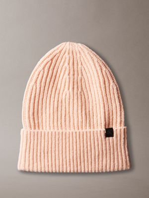 orange kids' ribbed beanie for kids gender inclusive calvin klein jeans