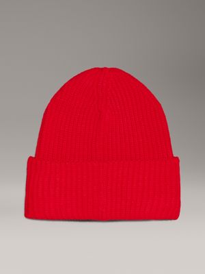 bonnet côtelé pour enfant red pour enfants genre inclusif calvin klein jeans
