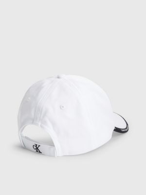 white unisex organic cotton cap for kids unisex calvin klein jeans