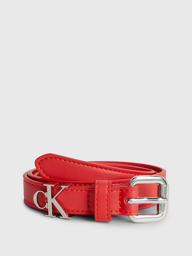 red unisex logo belt for kids unisex calvin klein jeans