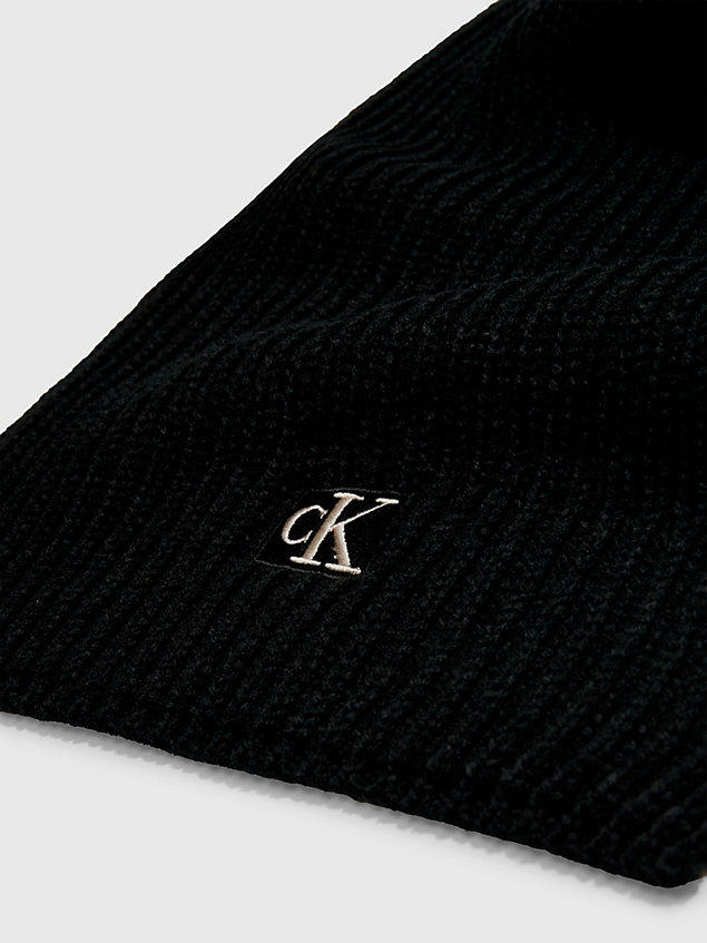 black szalik unisex z dzianiny ściągaczowej dla kids unisex - calvin klein jeans
