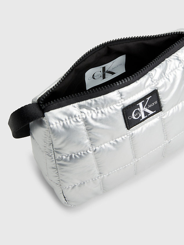 grey unisex quilted shoulder bag for kids unisex calvin klein jeans