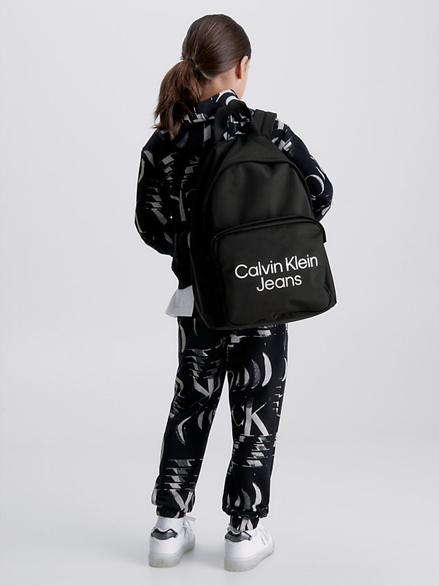 black unisex-logo-rucksack für kids unisex - calvin klein jeans