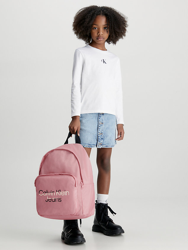 purple plecak unisex z logo dla kids unisex - calvin klein jeans