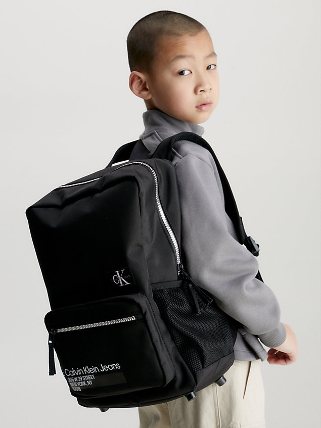 black plecak unisex z logo dla kids unisex - calvin klein jeans