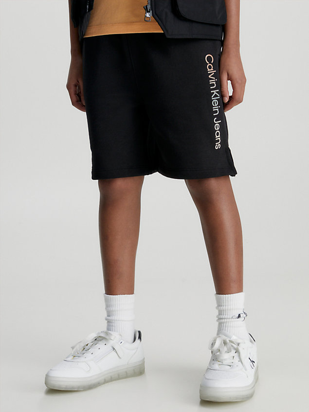 short de jogging unisexe avec logo black pour kids unisex calvin klein jeans