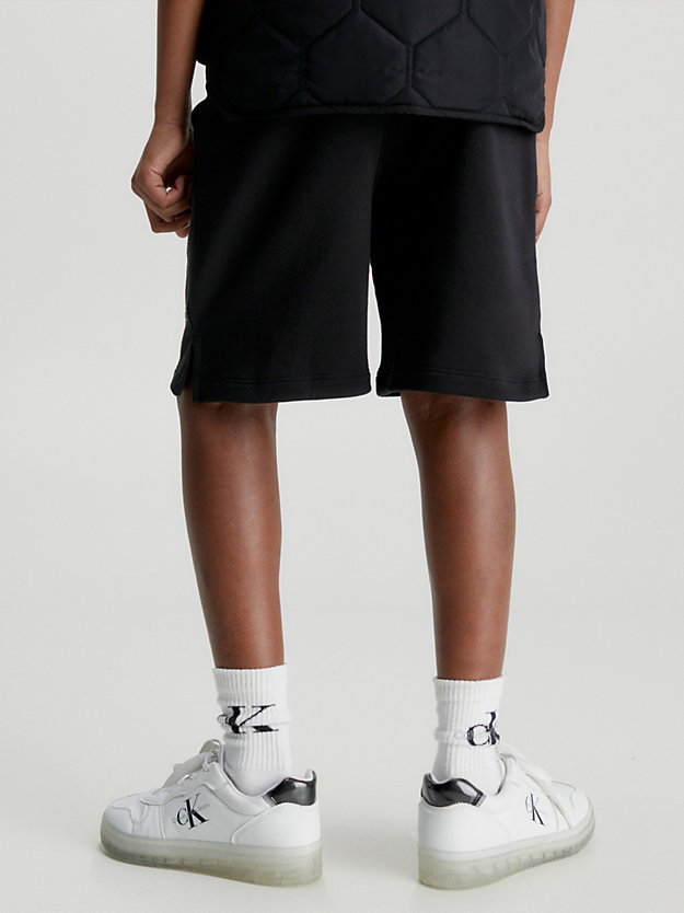 ck black unisex logo jogger shorts for kids unisex calvin klein jeans