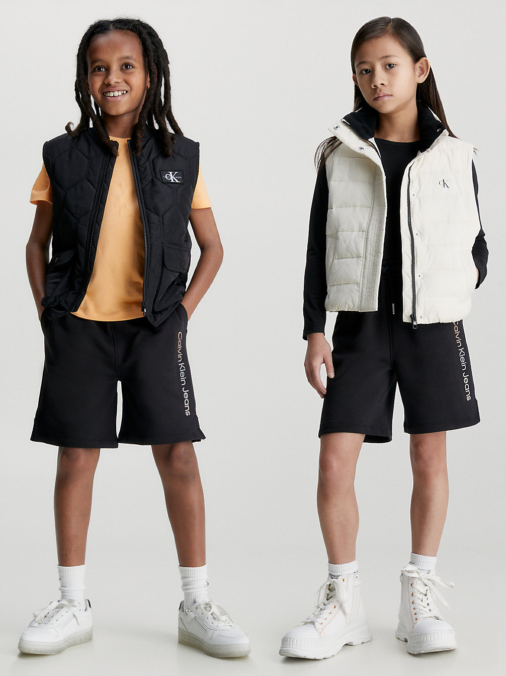 CK BLACK Unisex Logo Jogger Shorts undefined kids unisex Calvin Klein