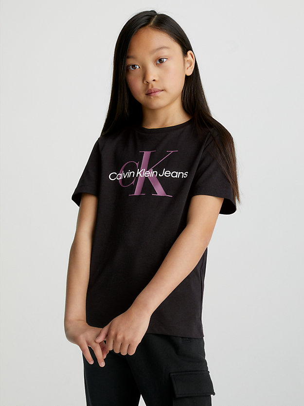 ck black / coloured logo unisex logo t-shirt for kids unisex calvin klein jeans