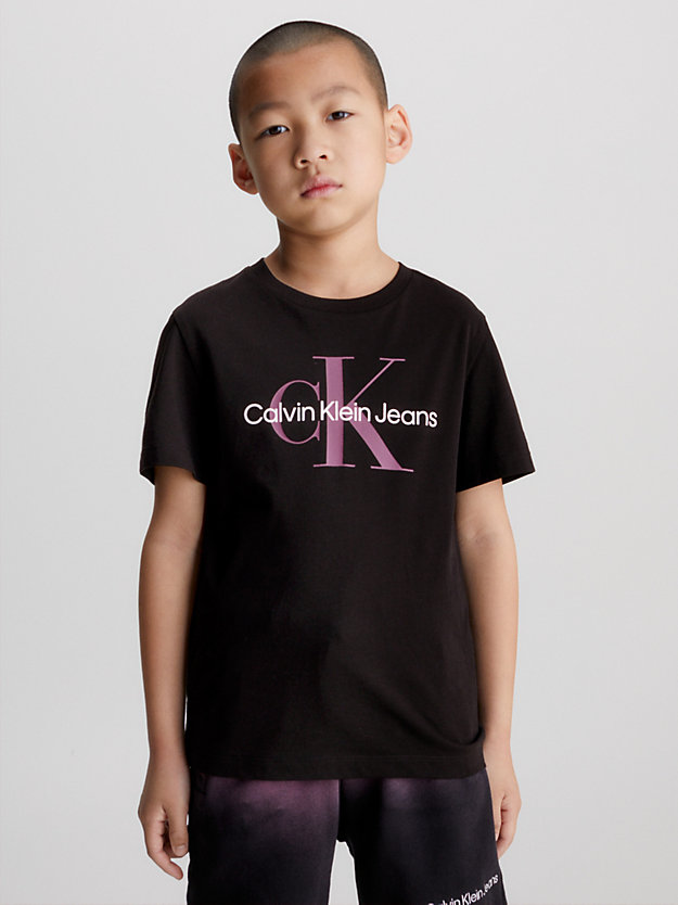 ck black / coloured logo unisex logo t-shirt for kids unisex calvin klein jeans