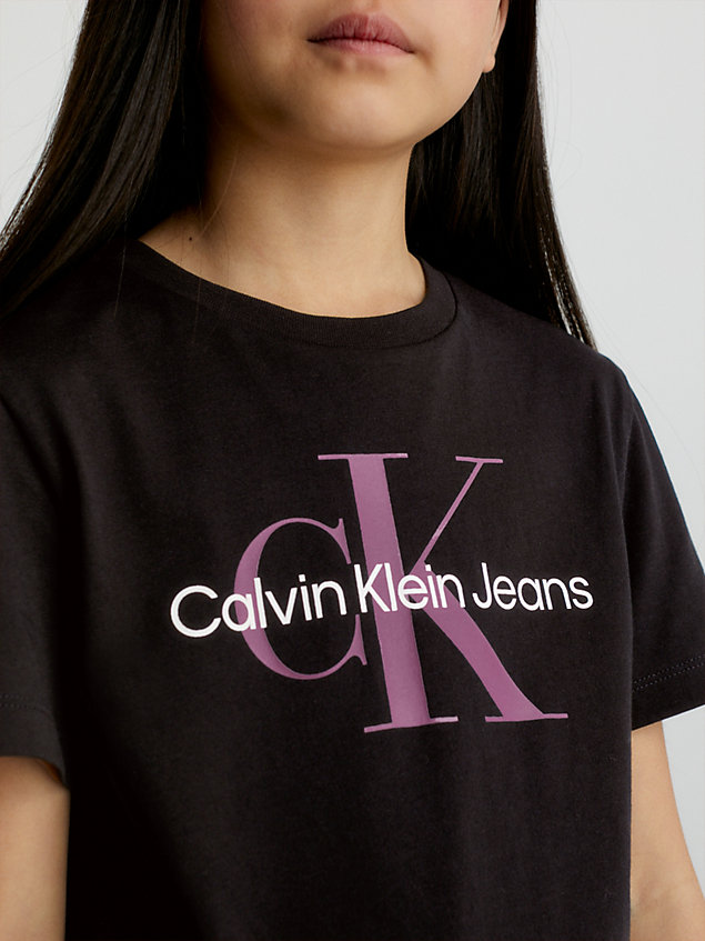 black t-shirt met unisex logo voor kids unisex - calvin klein jeans