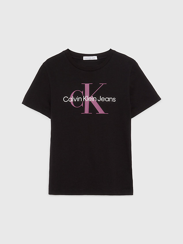 black t-shirt met unisex logo voor kids unisex - calvin klein jeans