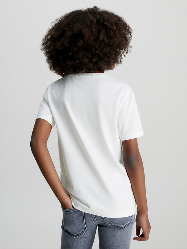 white t-shirt met unisex logo voor kids unisex - calvin klein jeans