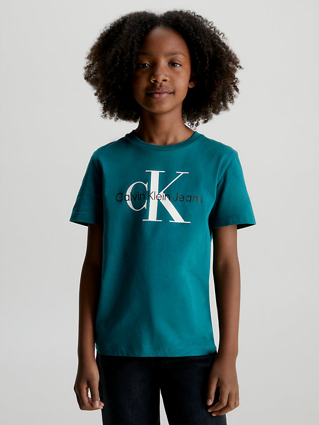 blue unisex logo t-shirt for kids unisex calvin klein jeans