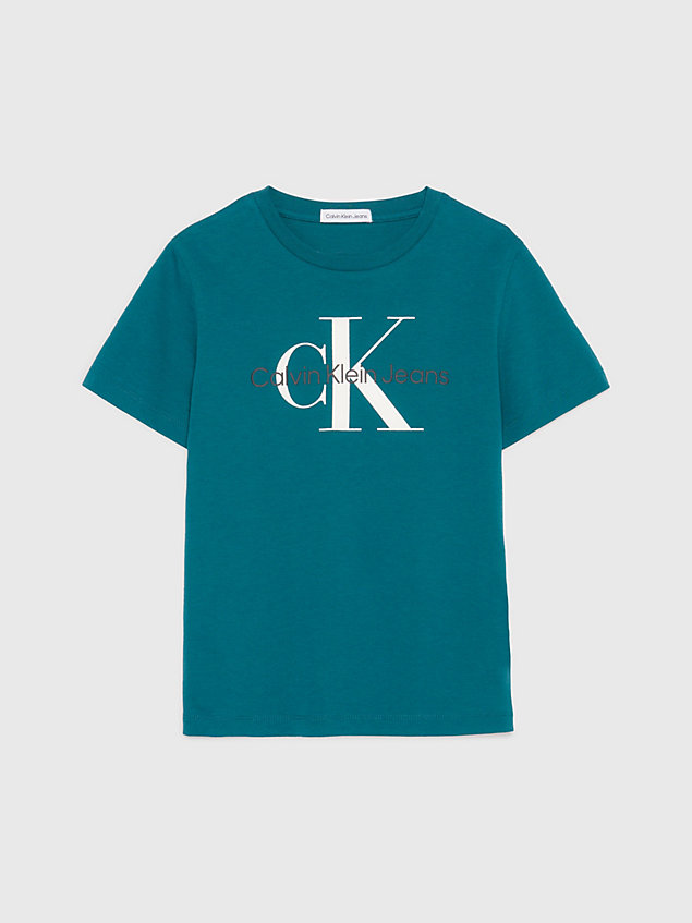 blue t-shirt met unisex logo voor kids unisex - calvin klein jeans