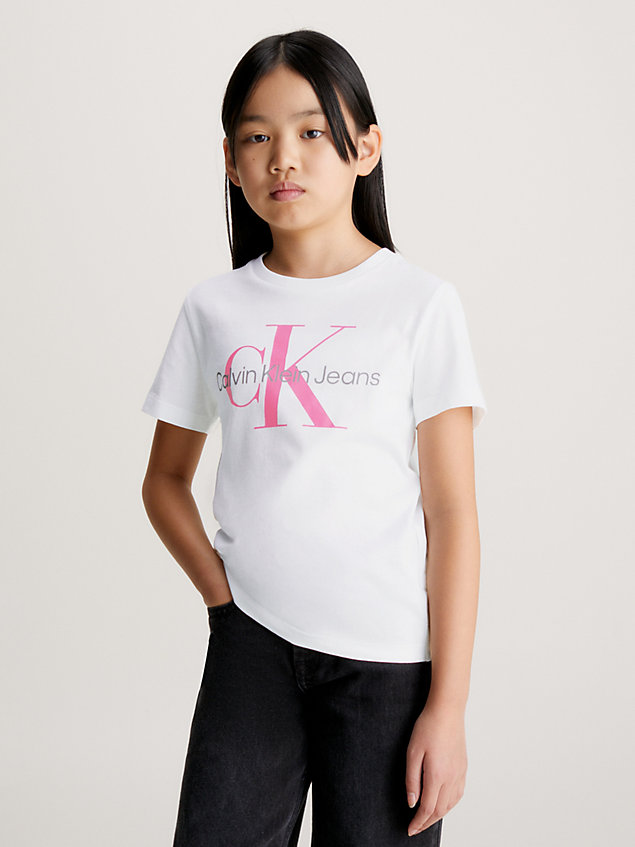 white unisex-logo-t-shirt für kids unisex - calvin klein jeans