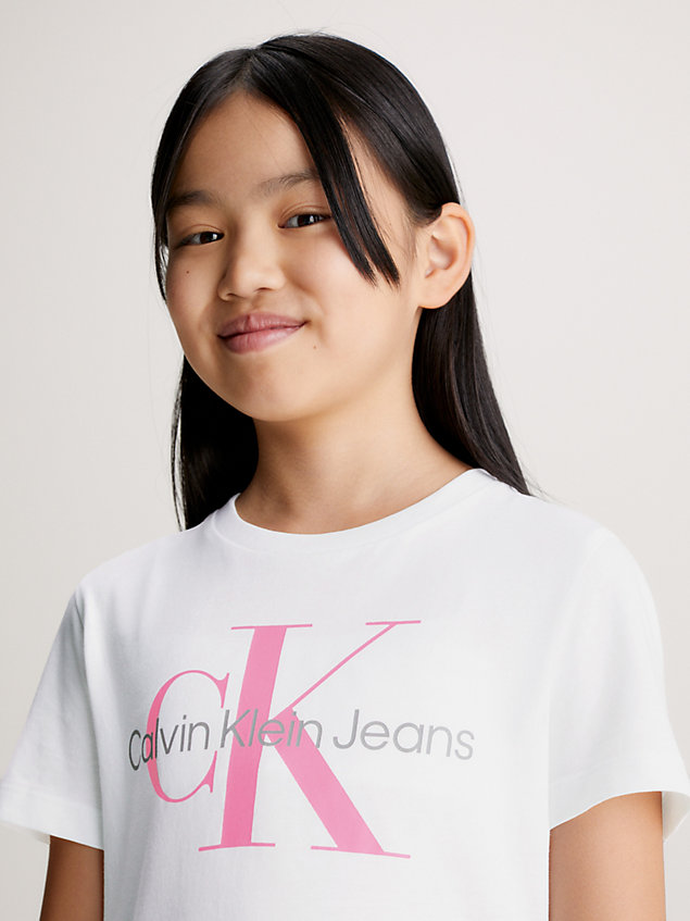 white unisex t-shirt met logo voor kids unisex - calvin klein jeans