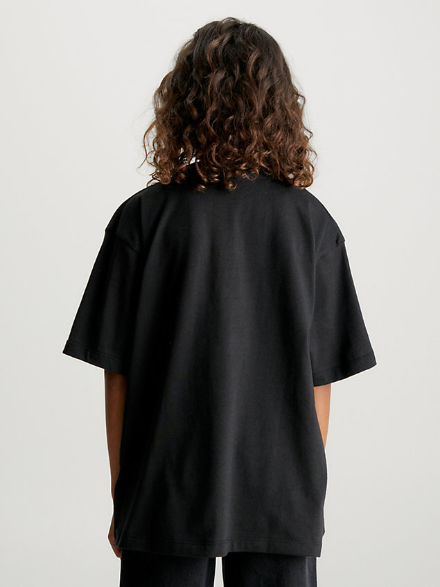 black relaxed t-shirt met logo voor kids unisex - calvin klein jeans