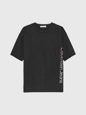 black relaxed logo t-shirt for kids unisex calvin klein jeans