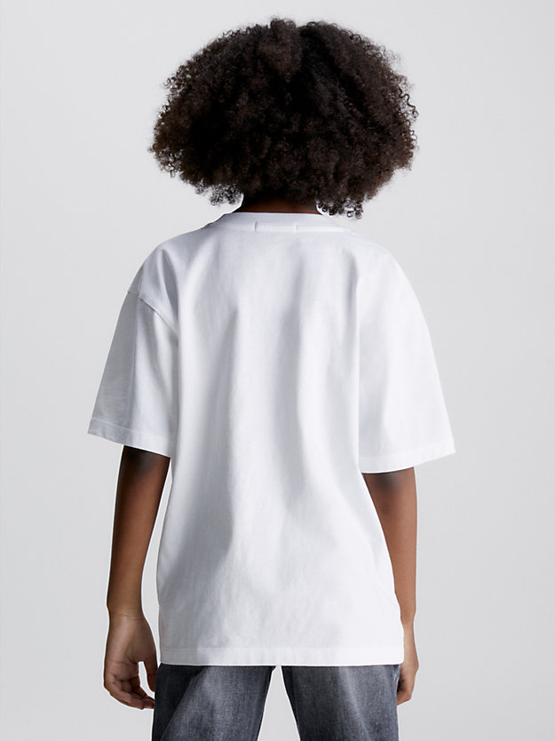 bright white relaxed logo t-shirt for kids unisex calvin klein jeans
