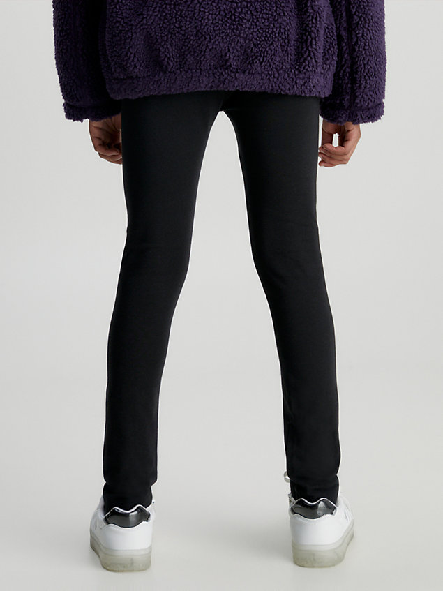black slim legging met logo voor kids unisex - calvin klein jeans