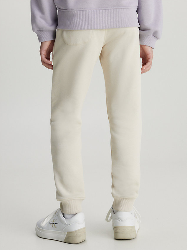 beige unisex joggingbroek met logo voor kids unisex - calvin klein jeans