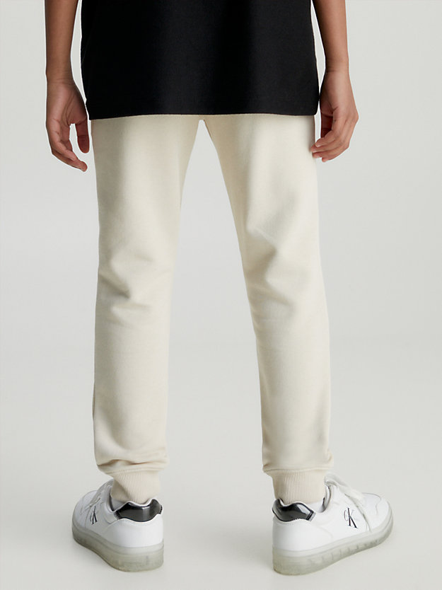 classic beige unisex logo joggers for kids unisex calvin klein jeans