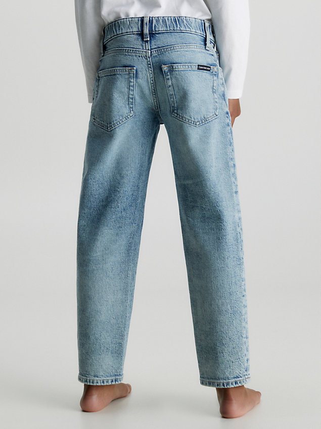 blue jeansy straight unisex ze średnim stanem dla kids unisex - calvin klein jeans