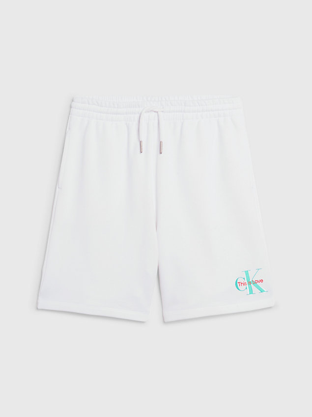 white unisex jogger shorts - pride for kids unisex calvin klein jeans