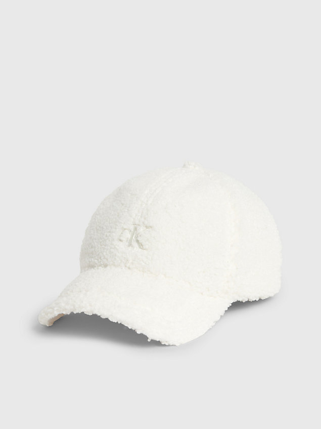 white unisex teddy cap for kids unisex calvin klein jeans