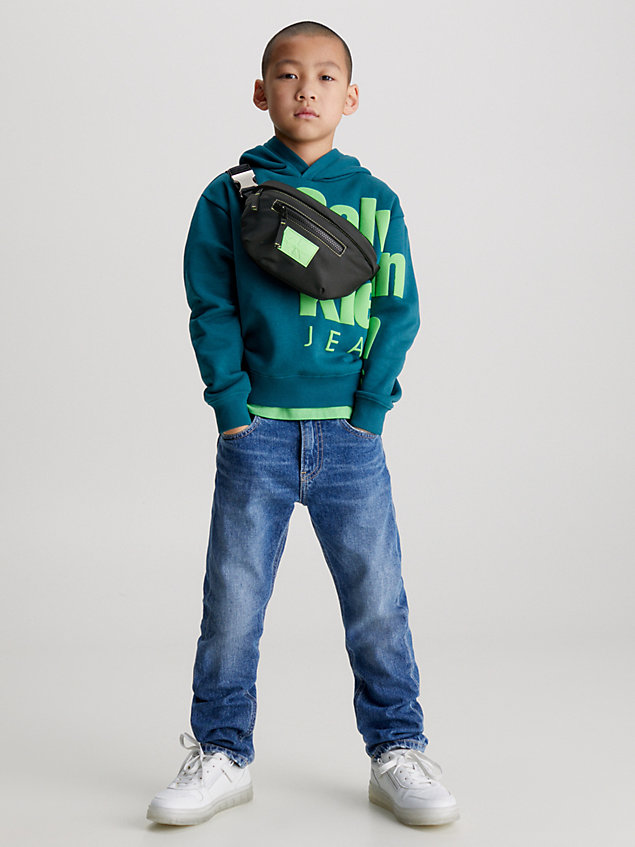 black unisex heuptas met logo voor kids unisex - calvin klein jeans