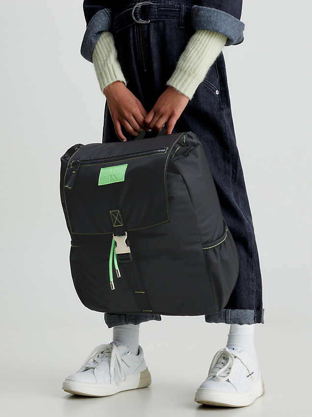 black unisex flap backpack for kids unisex calvin klein jeans
