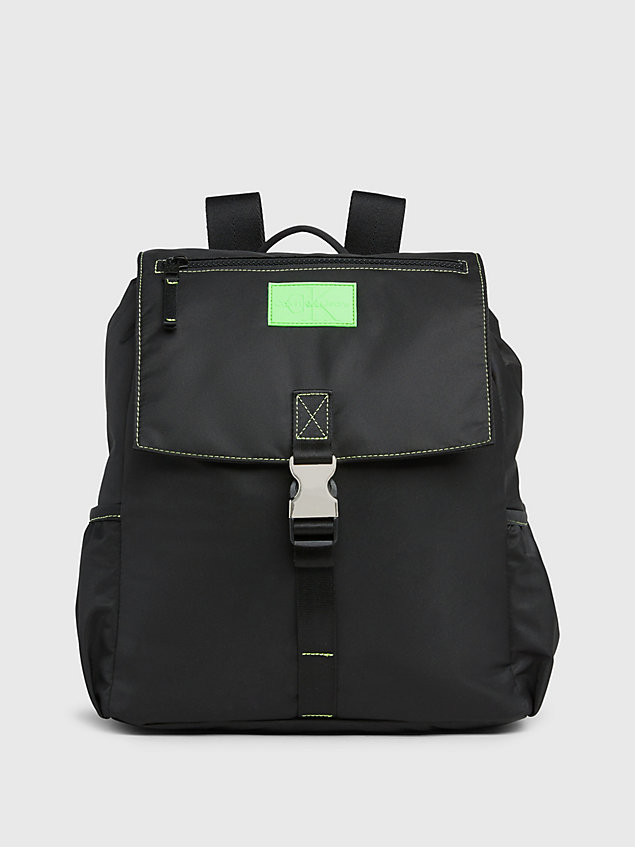 black unisex flap backpack for kids unisex calvin klein jeans
