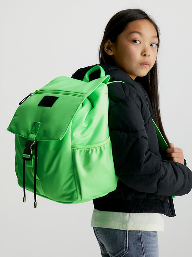 green unisex flap backpack for kids unisex calvin klein jeans