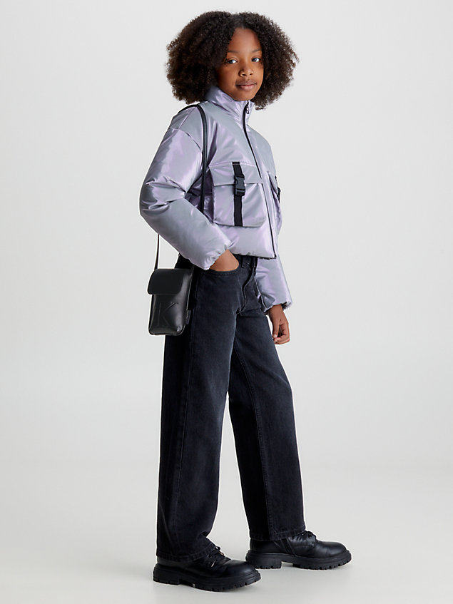 black unisex logo crossover bag for kids unisex calvin klein jeans