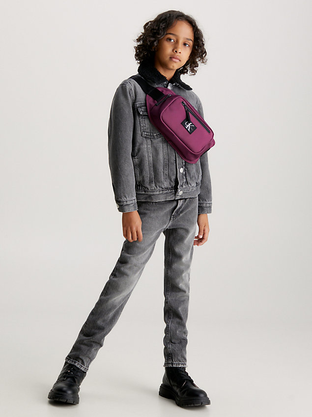 purple unisex-logo-bauchtasche für kids unisex - calvin klein jeans